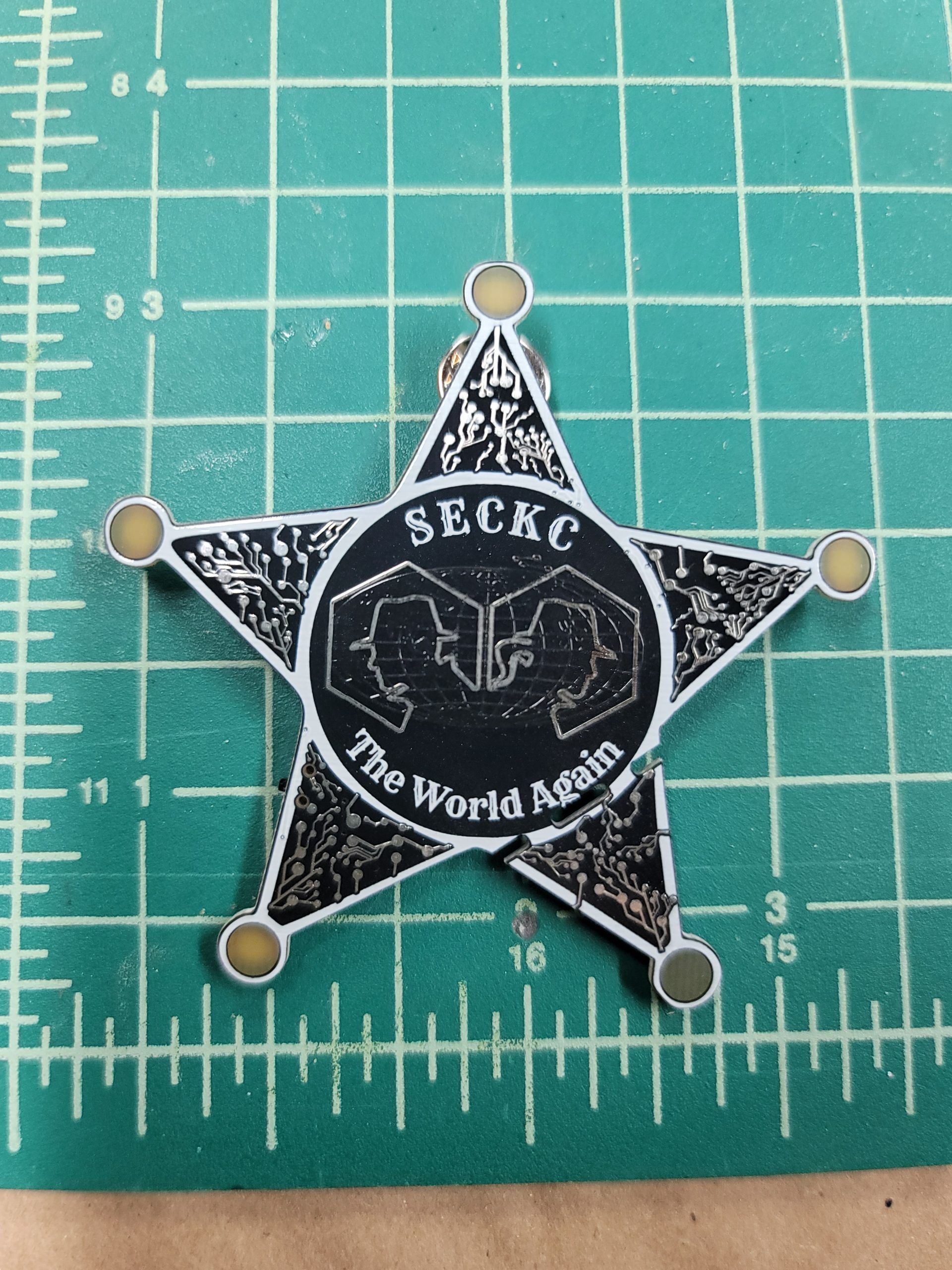 SecKC The World Again — DEF CON 29 Party Badge